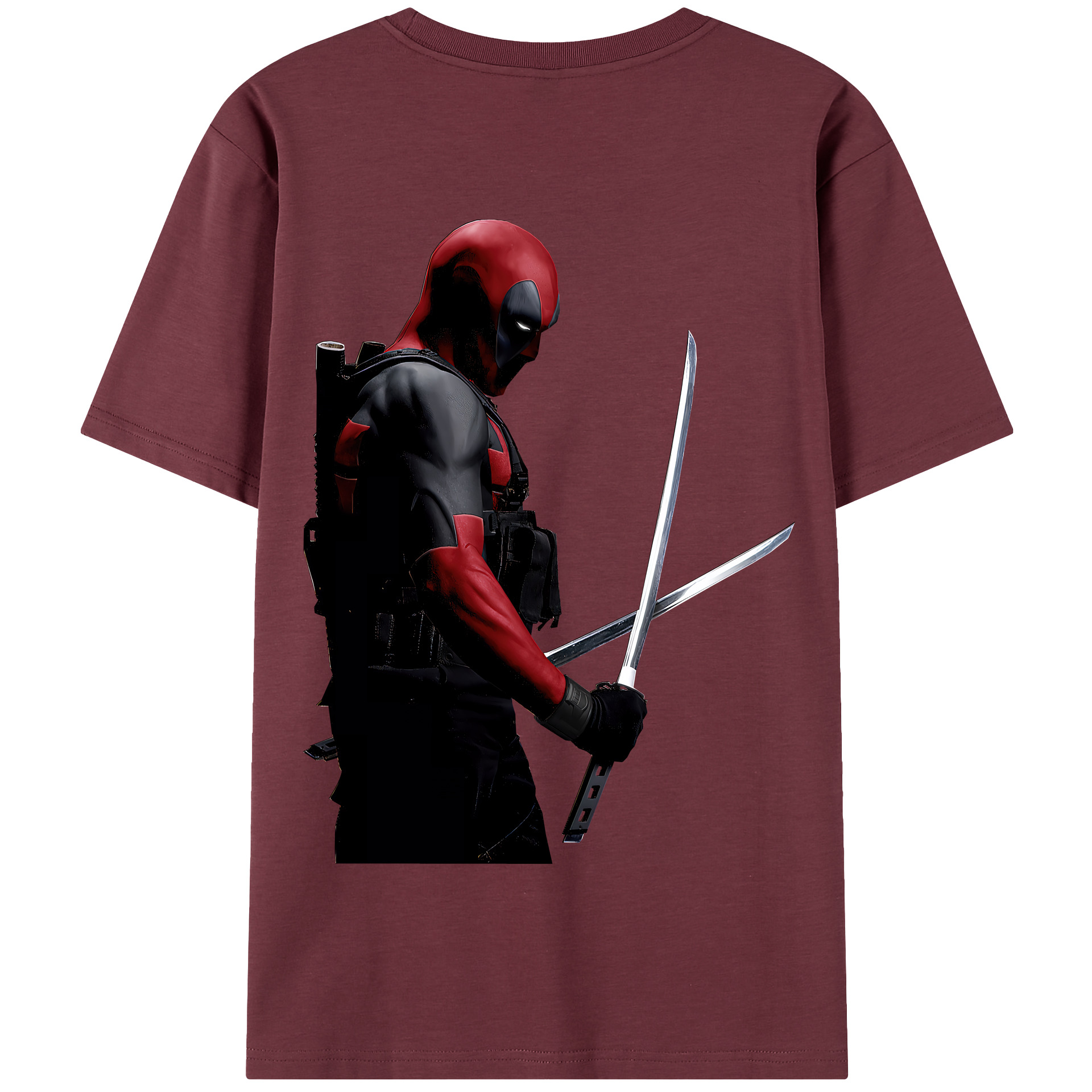 （画像用） Deadpool デッドプール 綿100％半袖Tシャツ（背面プリント）